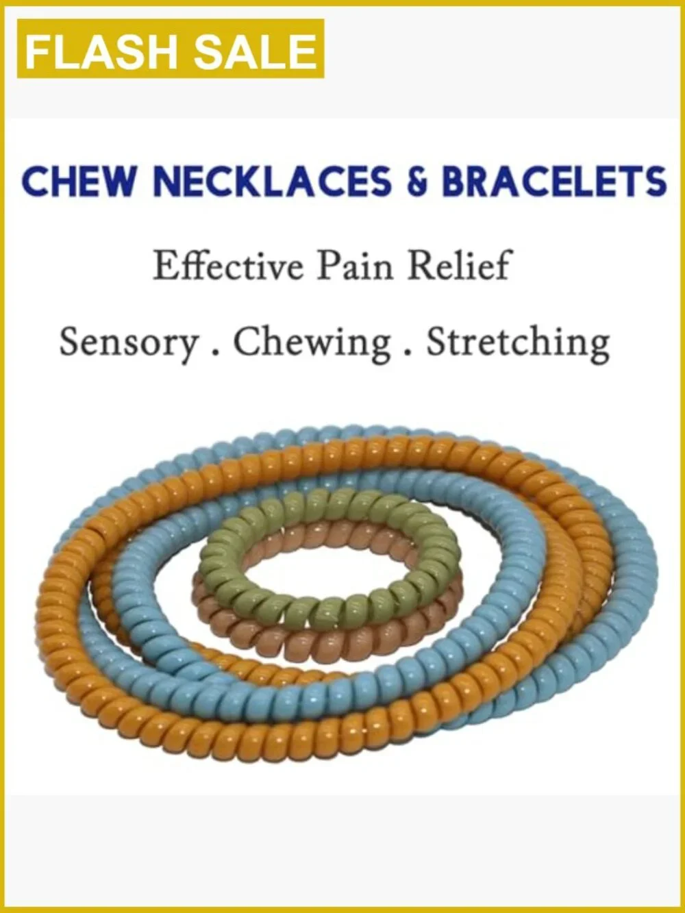 12 Pack Stretchy Chew Necklace Fidget Toy for Sensory Kids